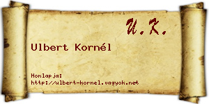Ulbert Kornél névjegykártya