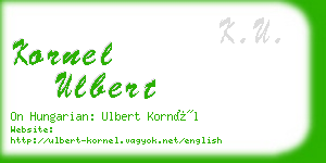 kornel ulbert business card